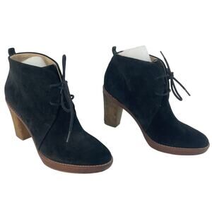 Michael Kors Black Suede Leather Heeled Ankle Booties Women’s Size 8.5 Pre-Owned